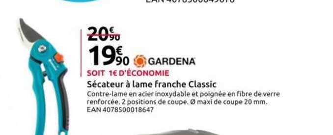 sécateur à lame franche classic gardena