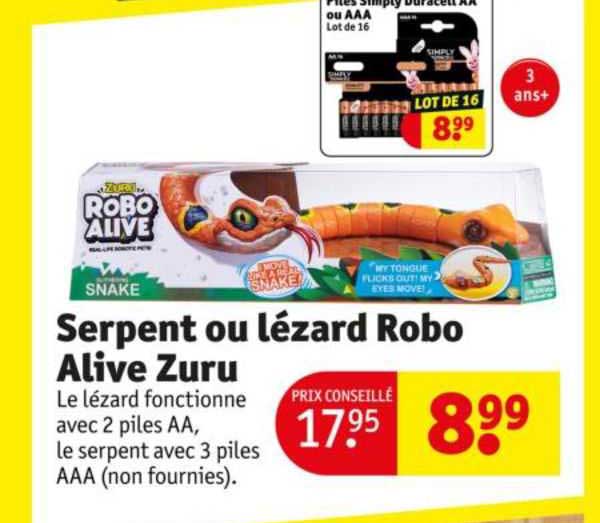 serpent ou lézard robo alive zuru