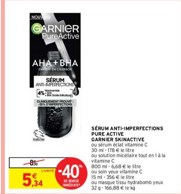 sérum anti-imperfections pure active garnier skinactive