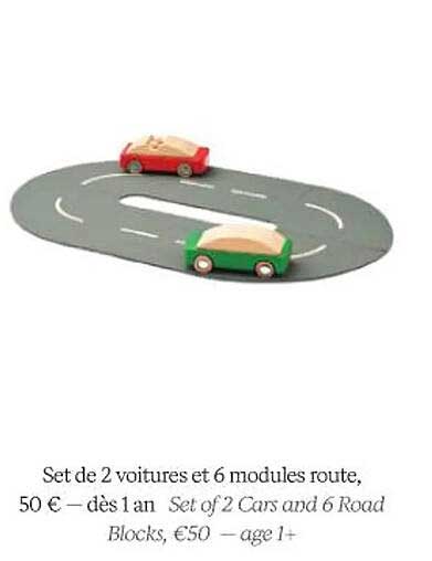 set de 2 voitures et 6 modules route
