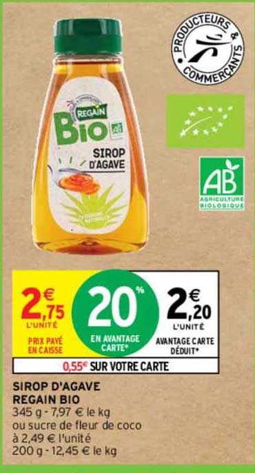 sirop d'agave regain bio