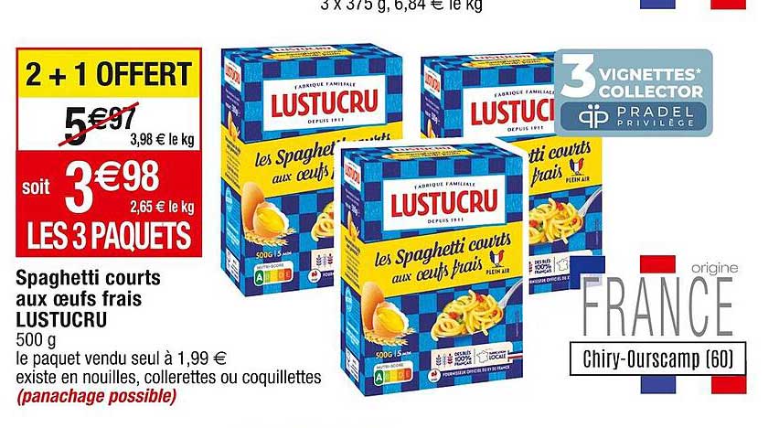 Spaghetti Courts Aux œufs Frais Lustucru