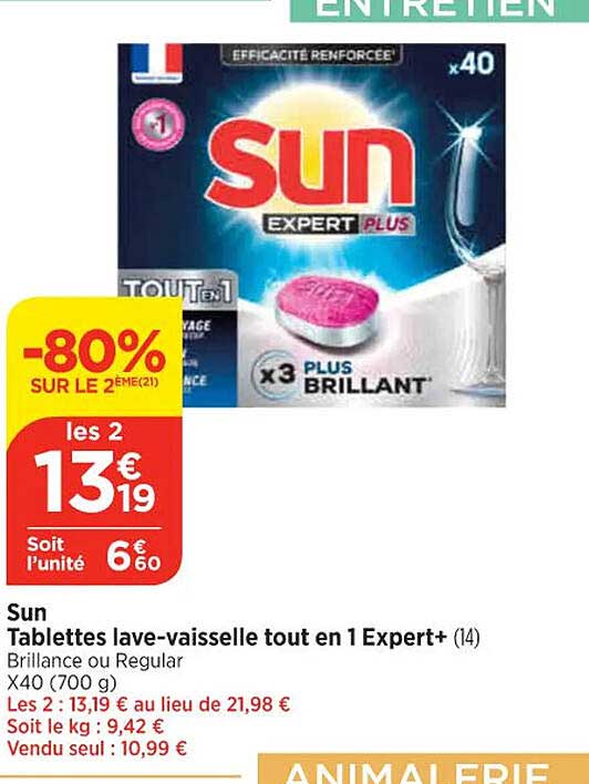 sun tablettes lave-vaisselle tout en 1 expert
