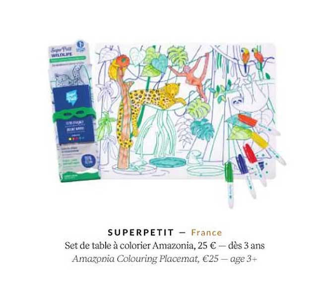 Superpetit Set De Table à Colorier Amazonia