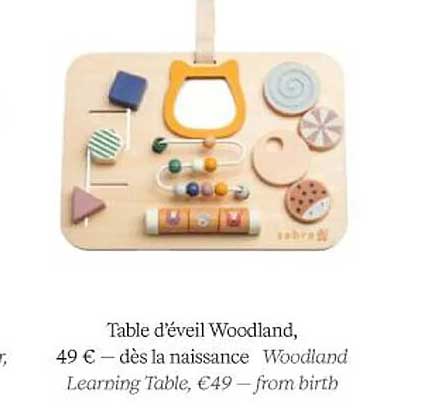 table d'éveil woodland
