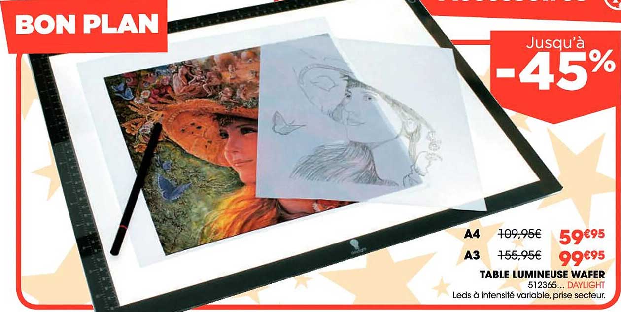 table lumineuse wafer