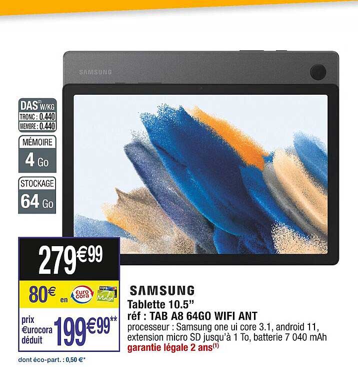 tablette 10.5" tab a8 64go wifi ant samsung
