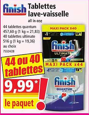 tablette lave-vaisselle finish