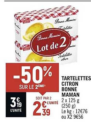 tartelettes citron bonne maman