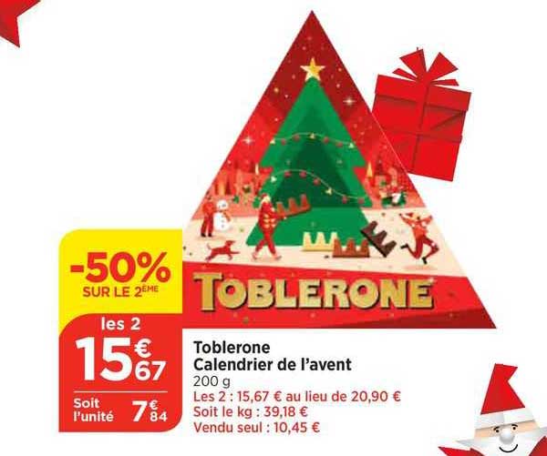 toblerone calendrier de l'avent