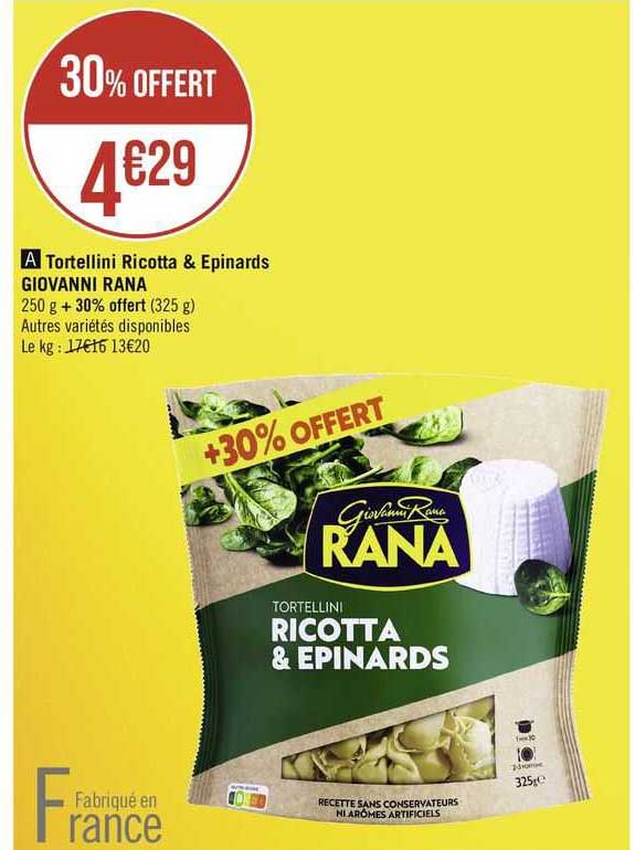 tortellini ricotta & épinards giovanni rana