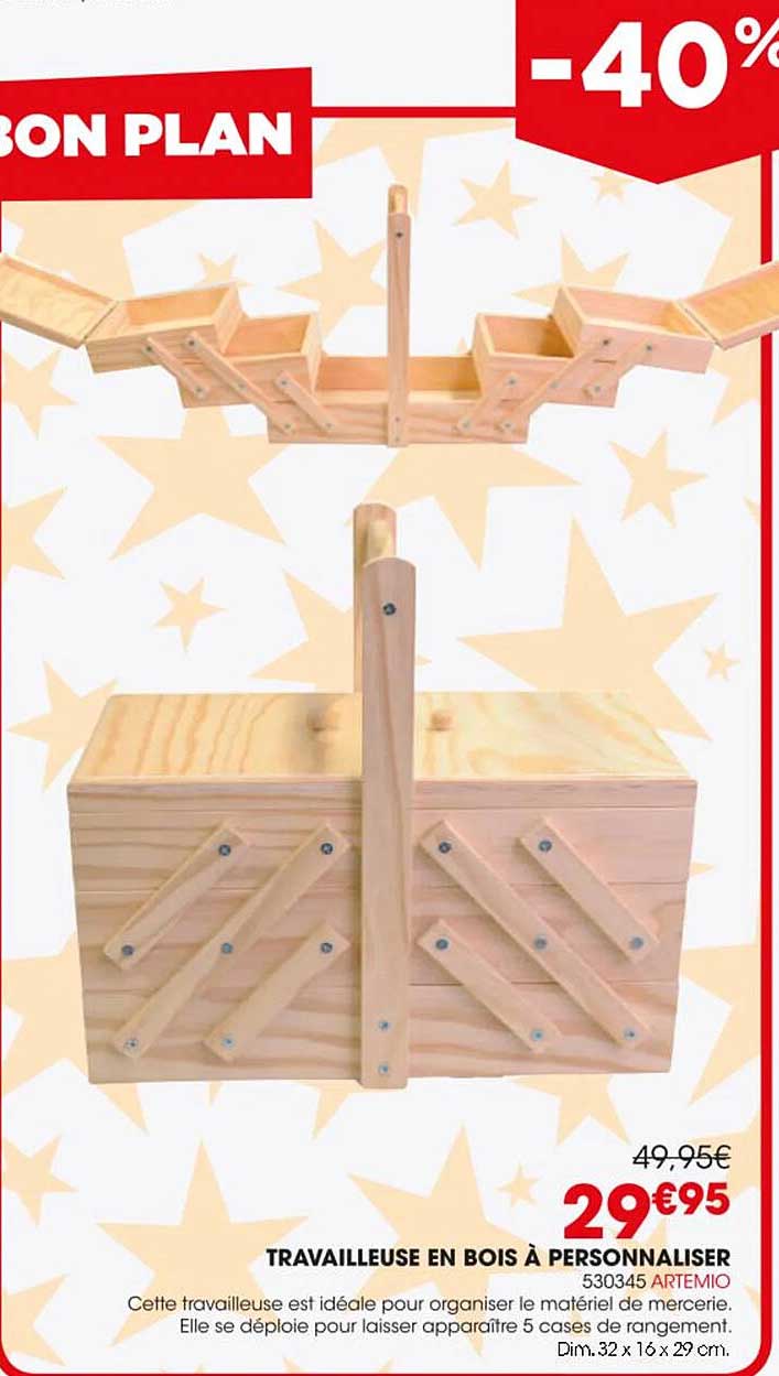 Travailleuse En Bois à Personnaliser