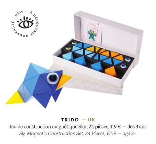 trido jeu de construction magnétique sky, 24 pièces