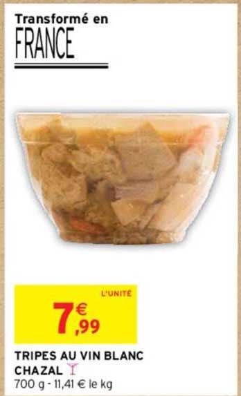tripes au vin blan chazal