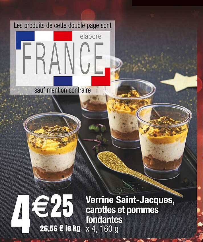 verrine saint-jacques, carottes et pommes fondantes