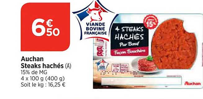 Viande Bovine Française Auchan Steks Hachés