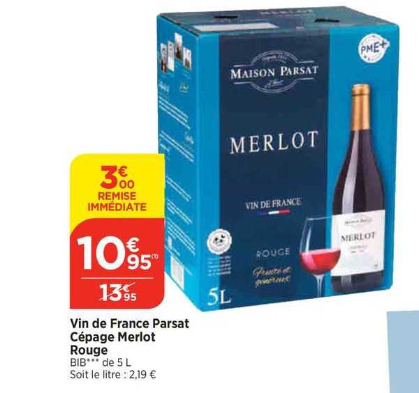 vin de france parsat cépage merlot rouge