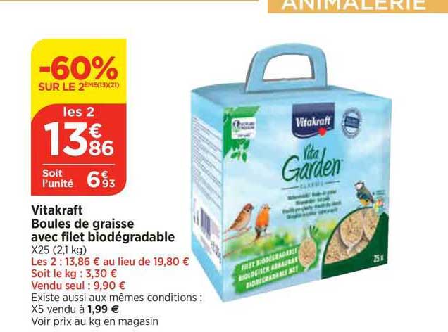 vitakraft boules de graisse avec filet biodégradable