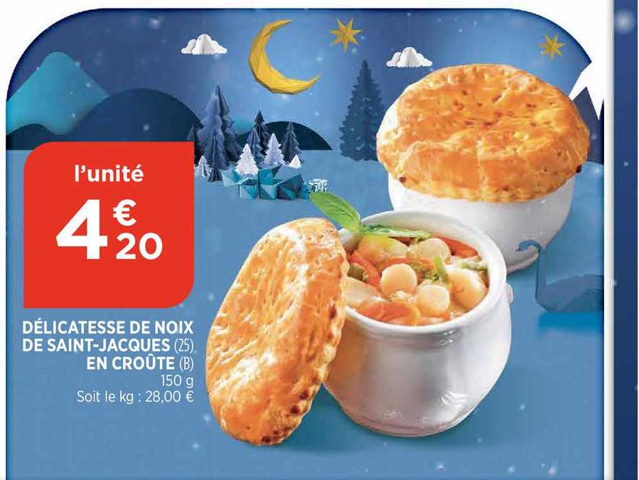 délicatesse de noix de saint-jacques en croûte