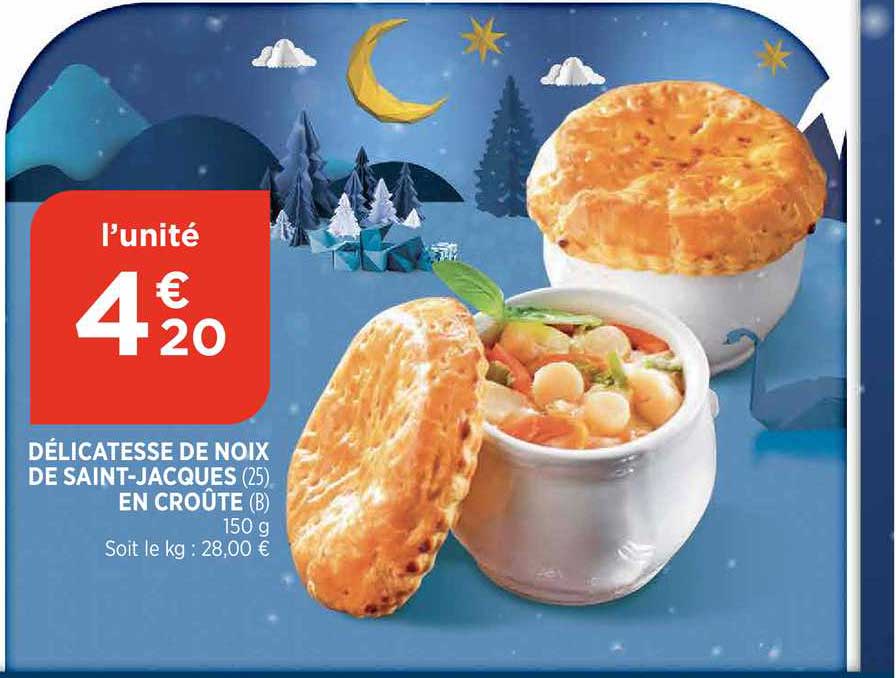 délicatesse de noix de saint jacques en croûte