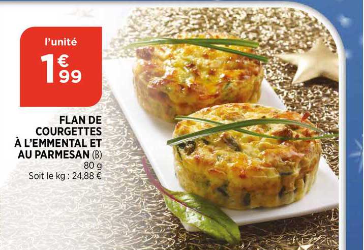 Flan De Courgettes à L'emmental Et Au Parmesan