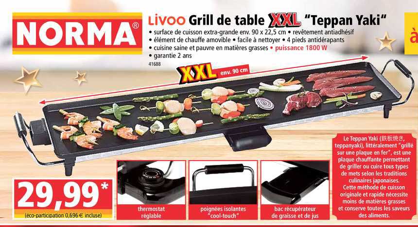 grill de table xxl teppan yaki livoo