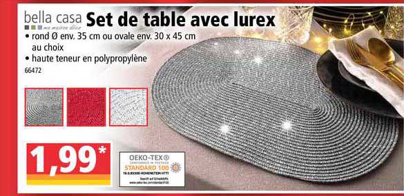 set de table avec lurex bella casa