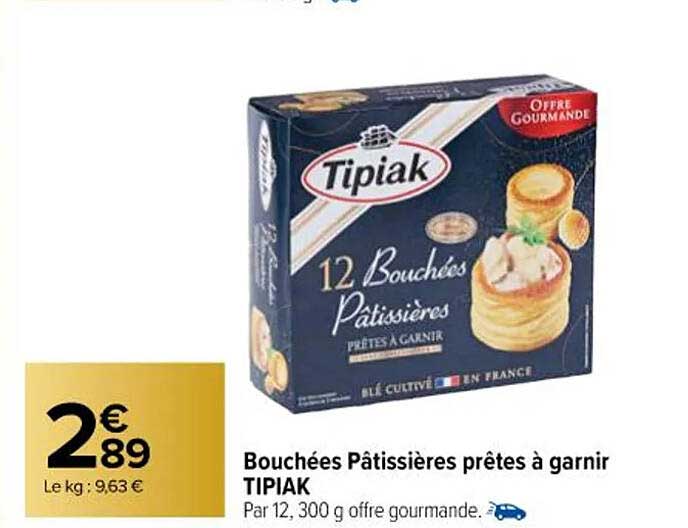 bouchées pâtissières prêtes à garnir tipiak