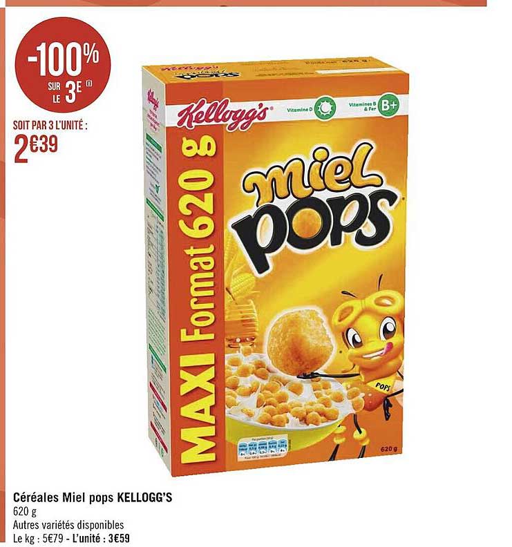céréales miel pops kellogg's