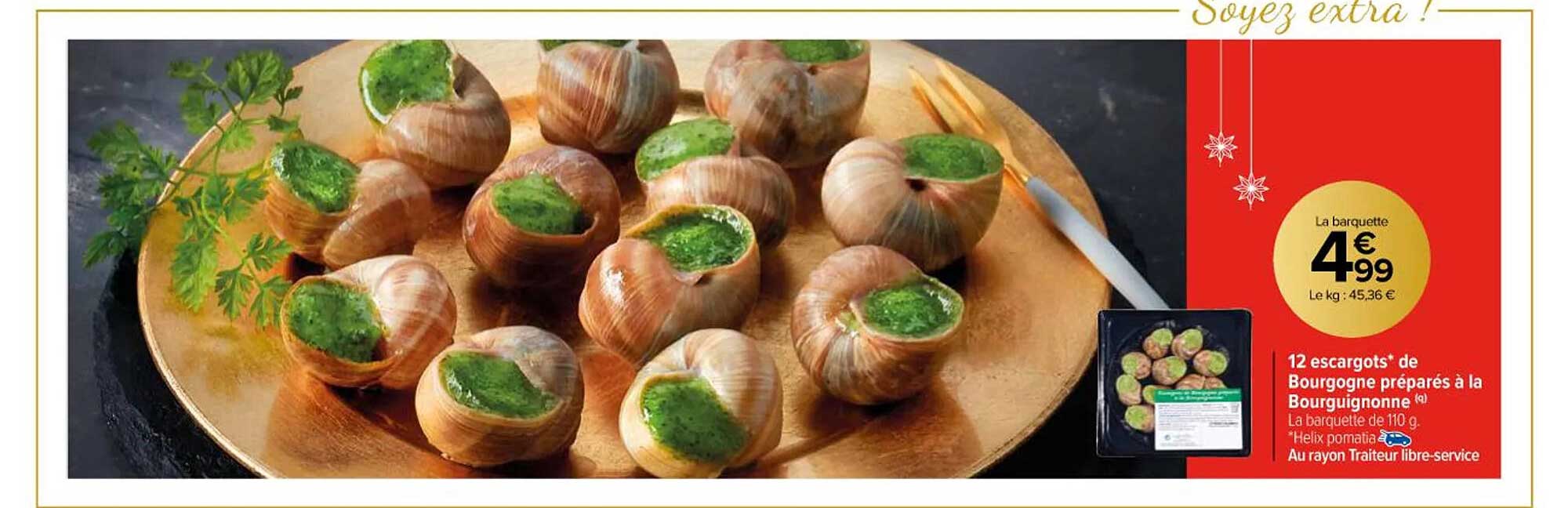 12 escargots de bourgogne préparés à la bourguignonne