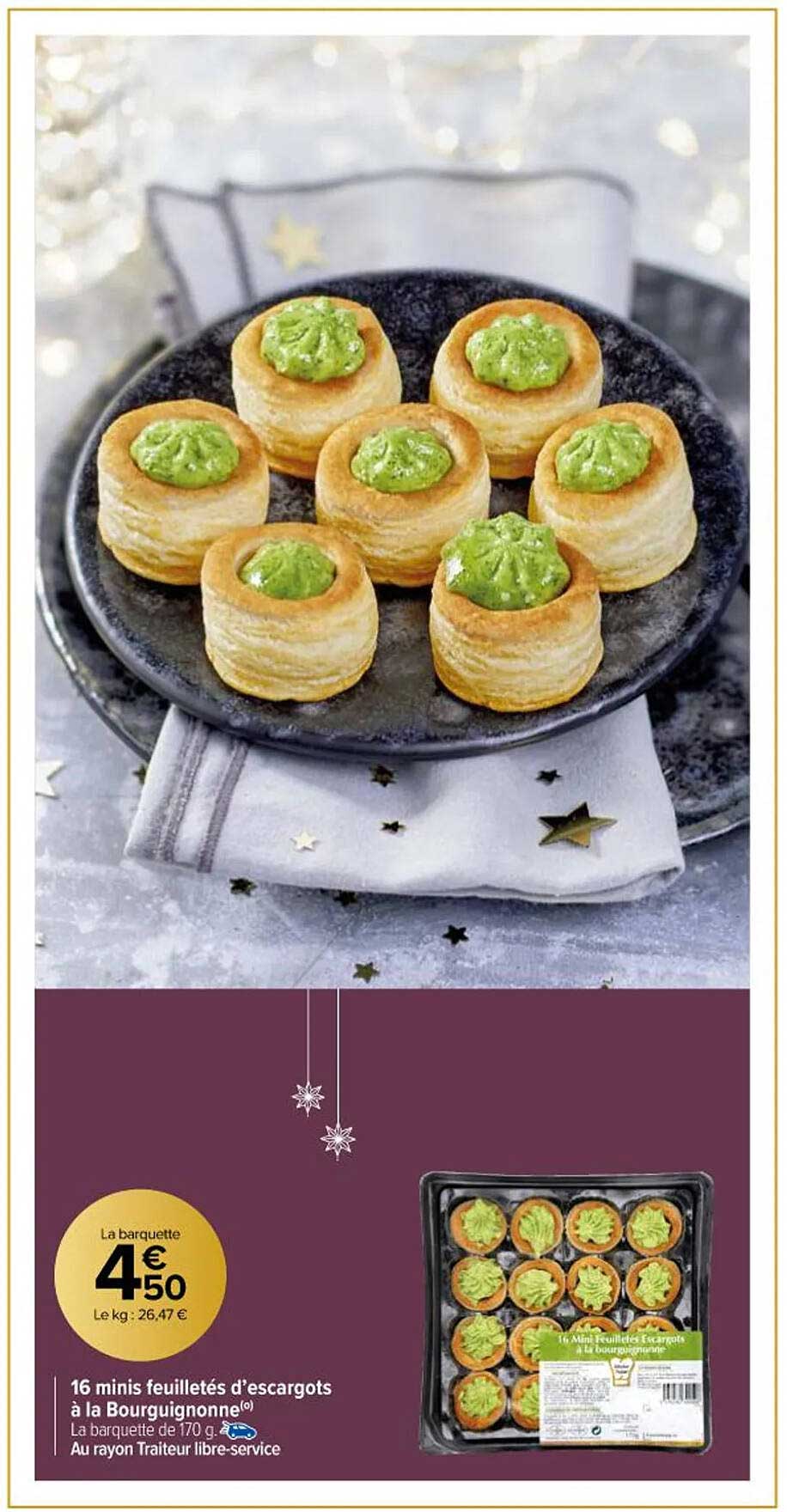 16 minis feuilletés d'escargots à la bourguignonne