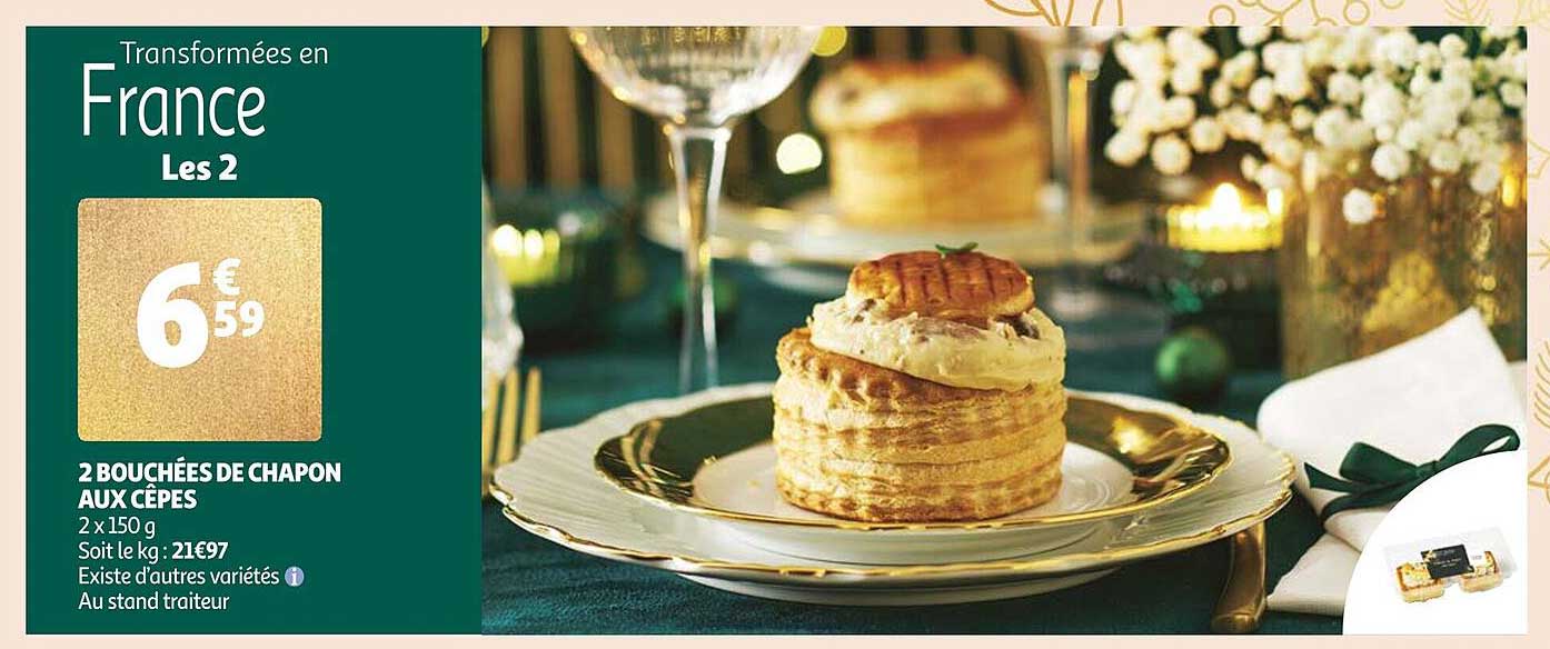 2 bouchées de chapon aux cèpes