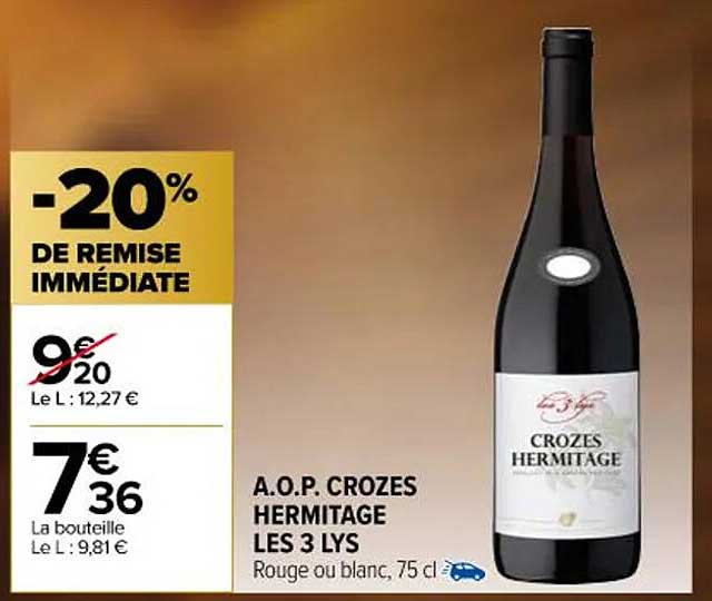 a.o.p. crozes hermitage les 3 lys