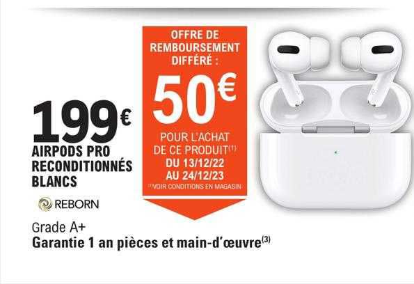 Airpods Pro Reconditionnés Blancs Reborn