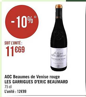 aoc beaumes de venise rouge les garrigues d'eric beaumard