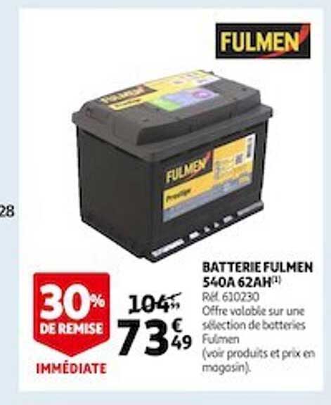 batterie fulmen 540a 62ah