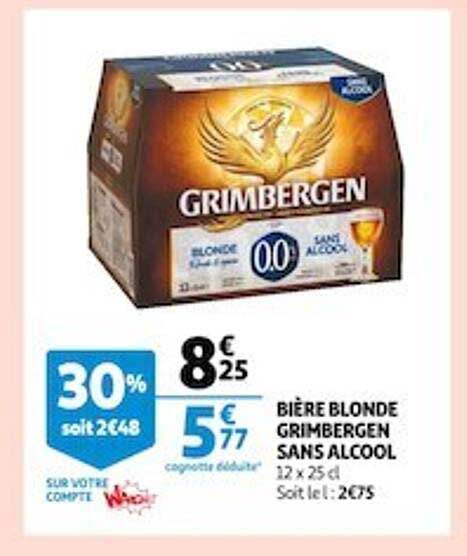Bière Blonde Grimbergen Sans Alcool