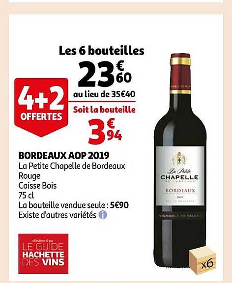 bordeaux aop 2019 la petite chapelle de bordeaux rouge caisse bois