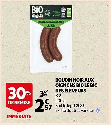 boudin aux oignons bio le bio des éleveurs
