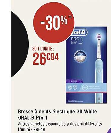 brosse à dents électrique 3d white oral-b pro 1