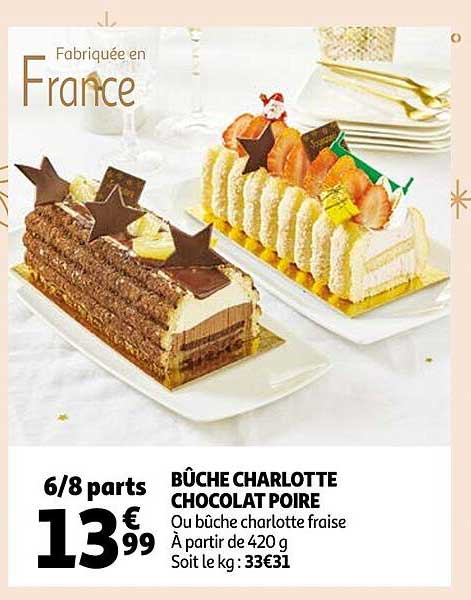bûche charlotte chocolat poire