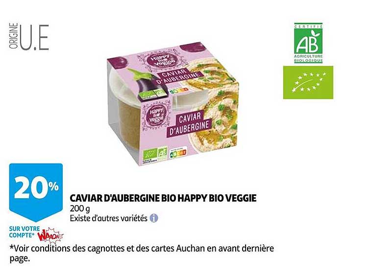 caviar d'aubergine bio happy bio veggie