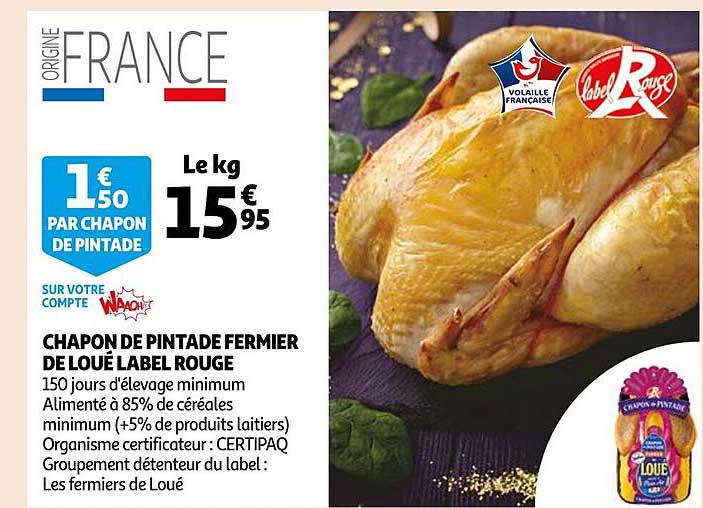 chapon de pintade fermier de loué label rouge