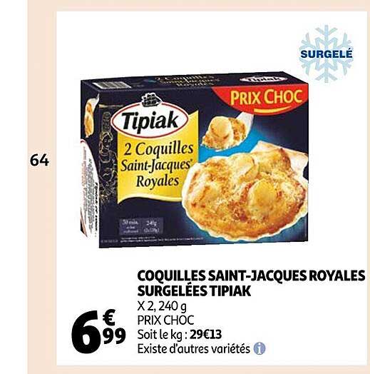 coquilles saint-jacques royales surgelées tipiak
