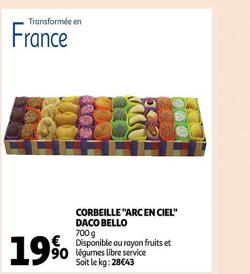 corbeille "arc en ciel" daco bello