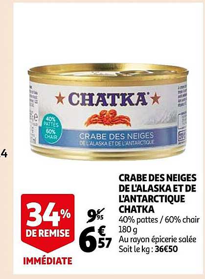 crabe des neiges de l'alaska et de l'antarctique chatka