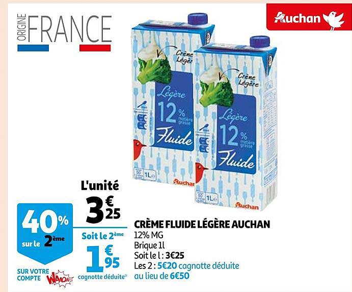 Crème Fluide Légère Auchan
