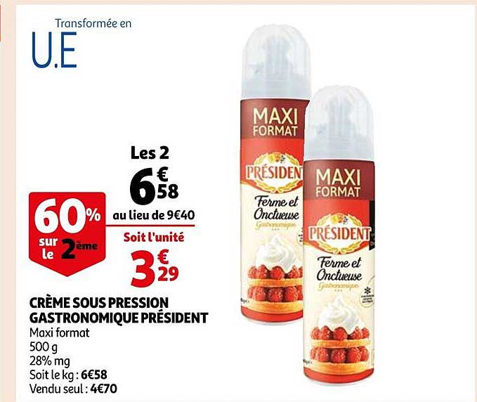 crème sous pression gastronomique président