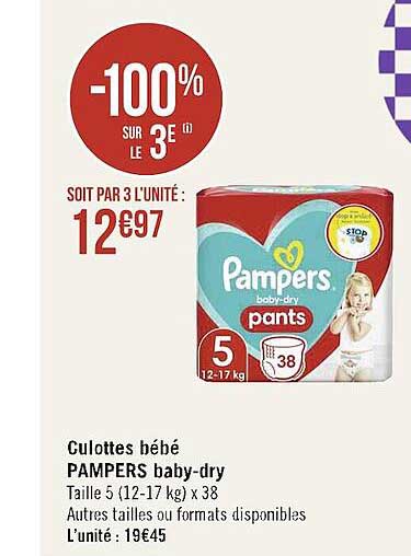 culottes bébé pampers baby-dry