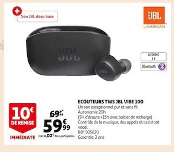 écouteurs sws jbl vibe 100